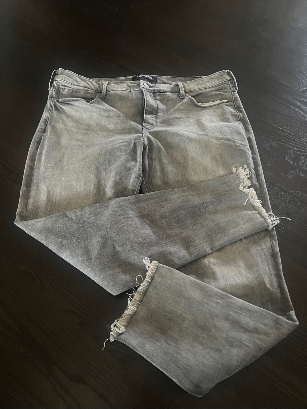 Express Gray Distressed skinny Jeans